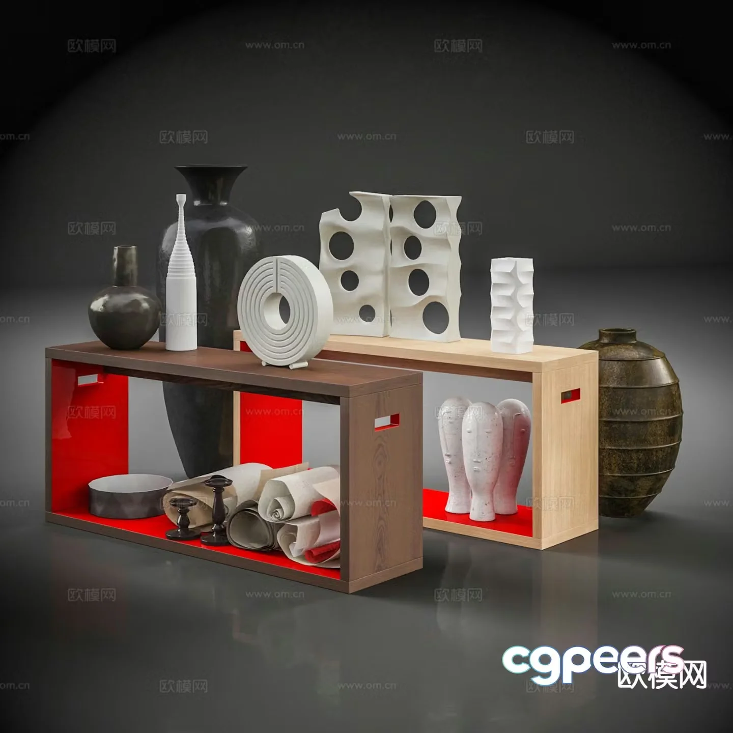 Modern decorations tableware clay pots crafts 3D model