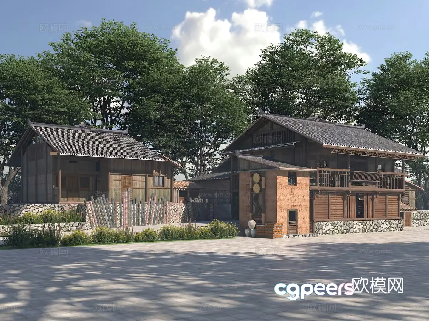 Chinese rural house self-built house appearance 3D model