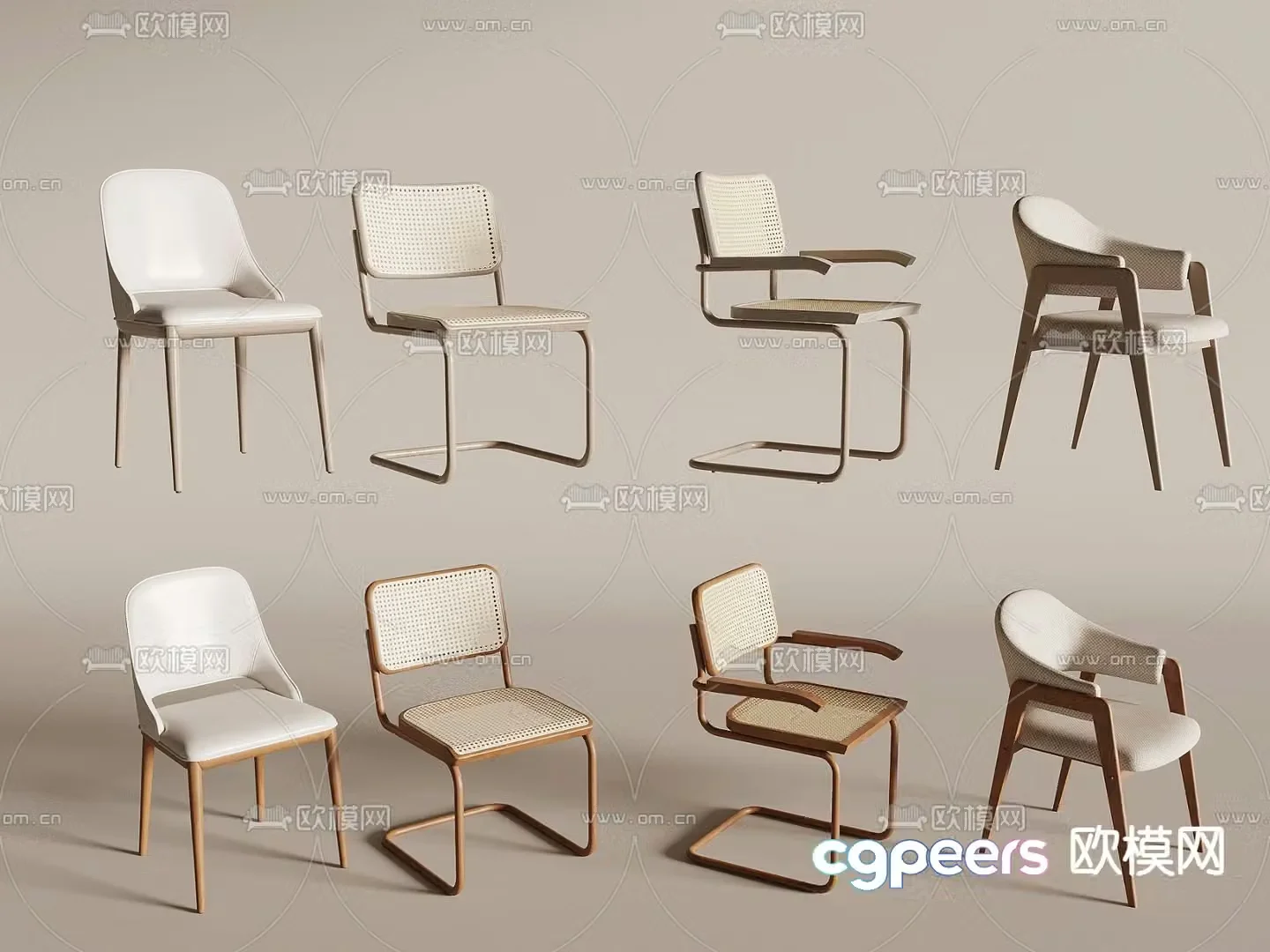 Wabi-sabi chair dining chair 3d model