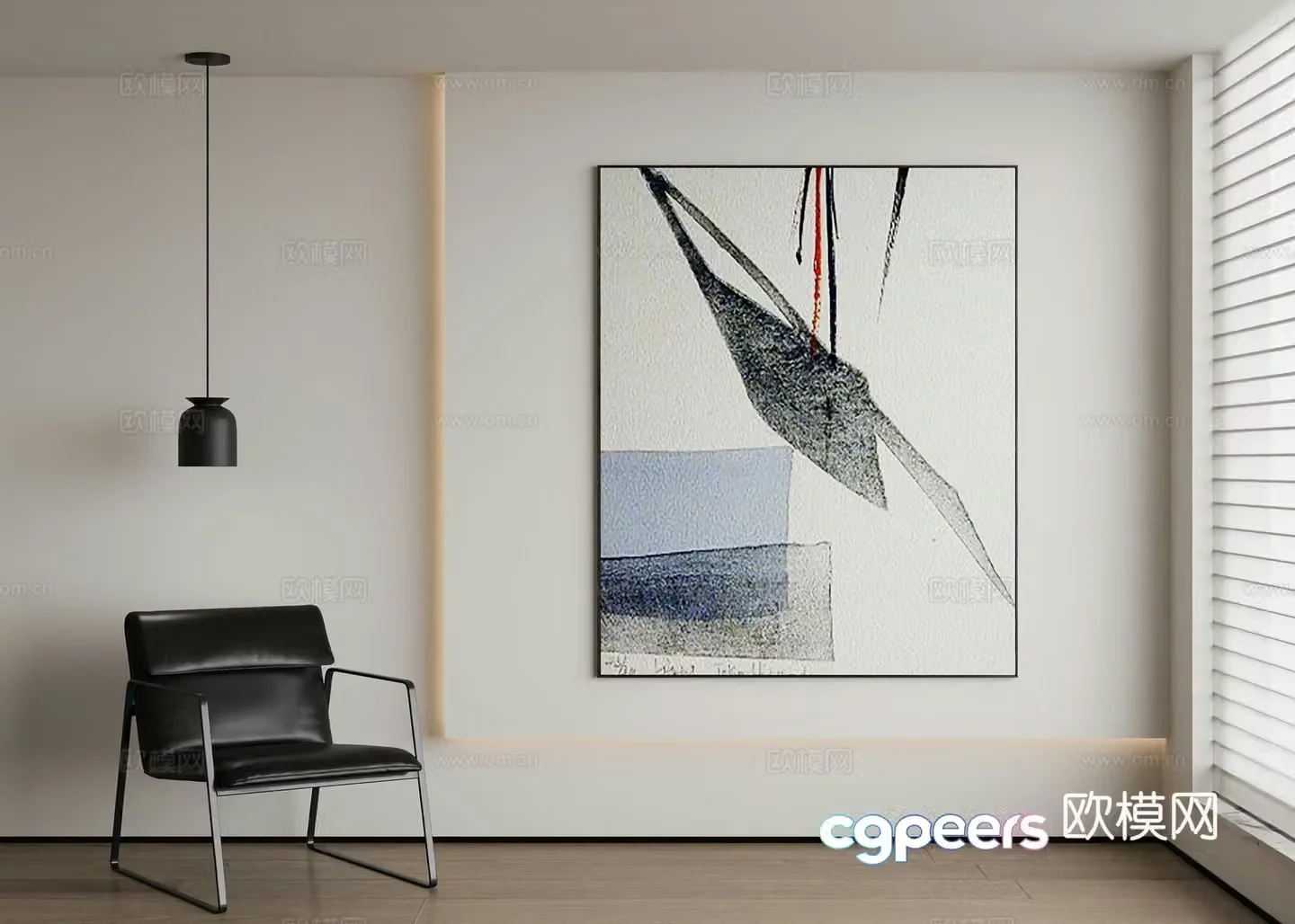 Modern abstract painting decorative painting 3d model
