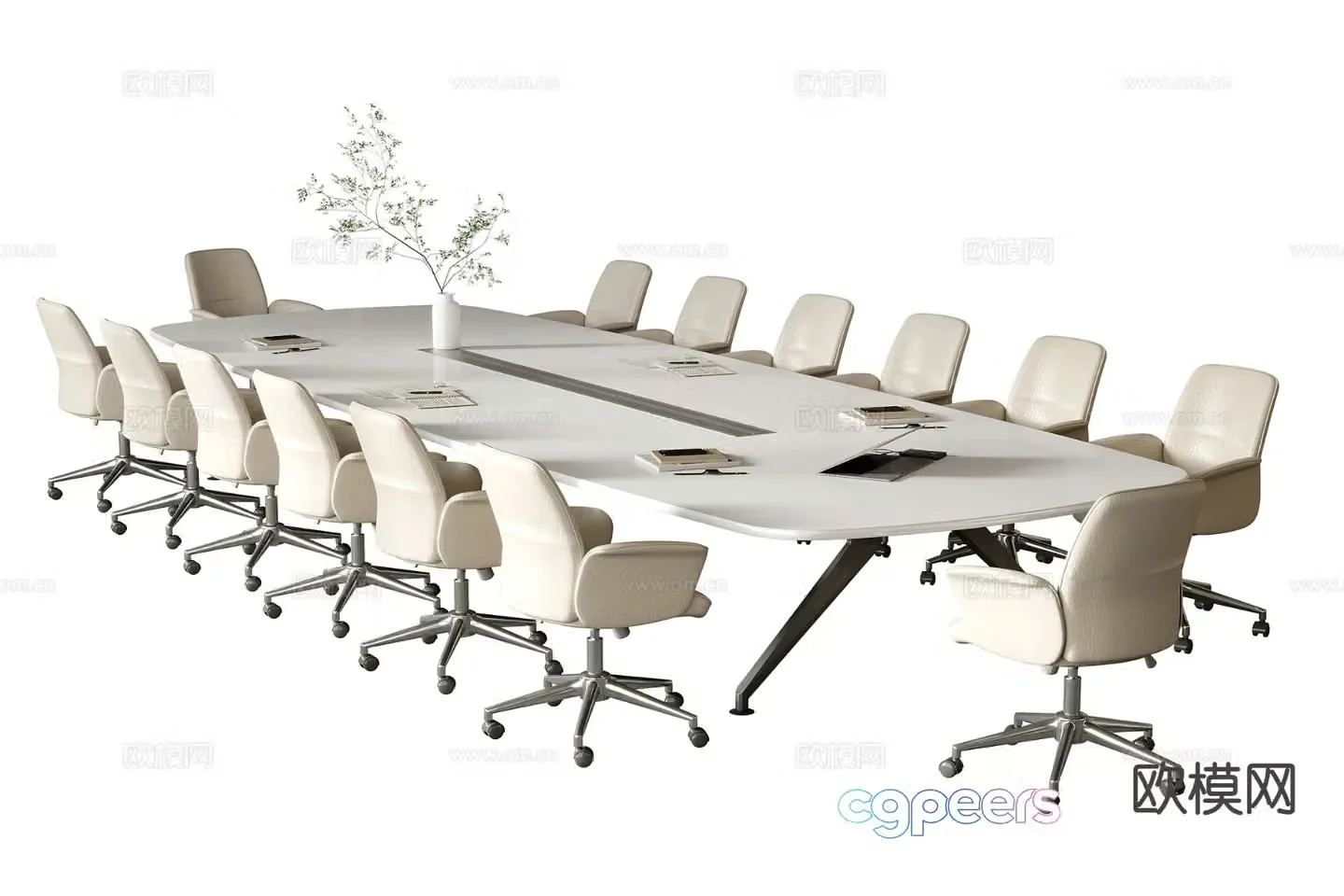Modern conference table and chairs conference table 3d model