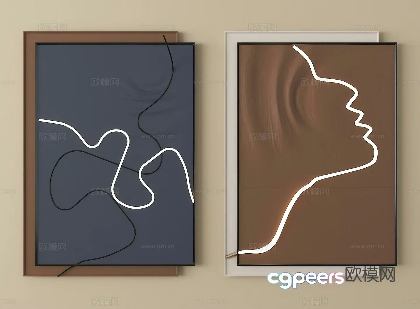 Decorative painting Art painting Wall decoration 3d model
