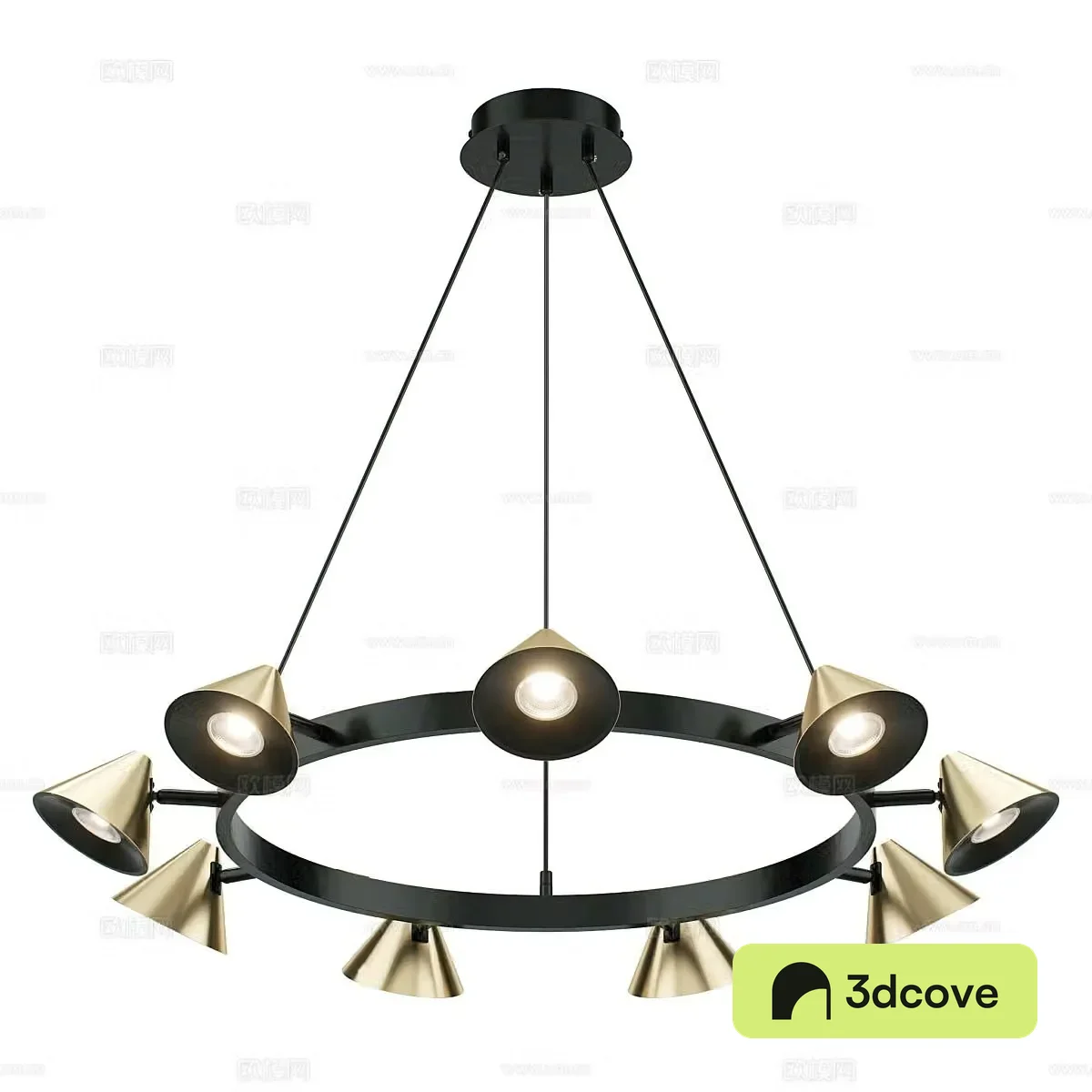 Light luxury multi-head chandelier ring chandelier
