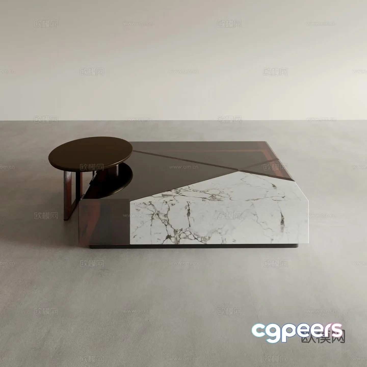 Modern square coffee table acrylic coffee table 3d model