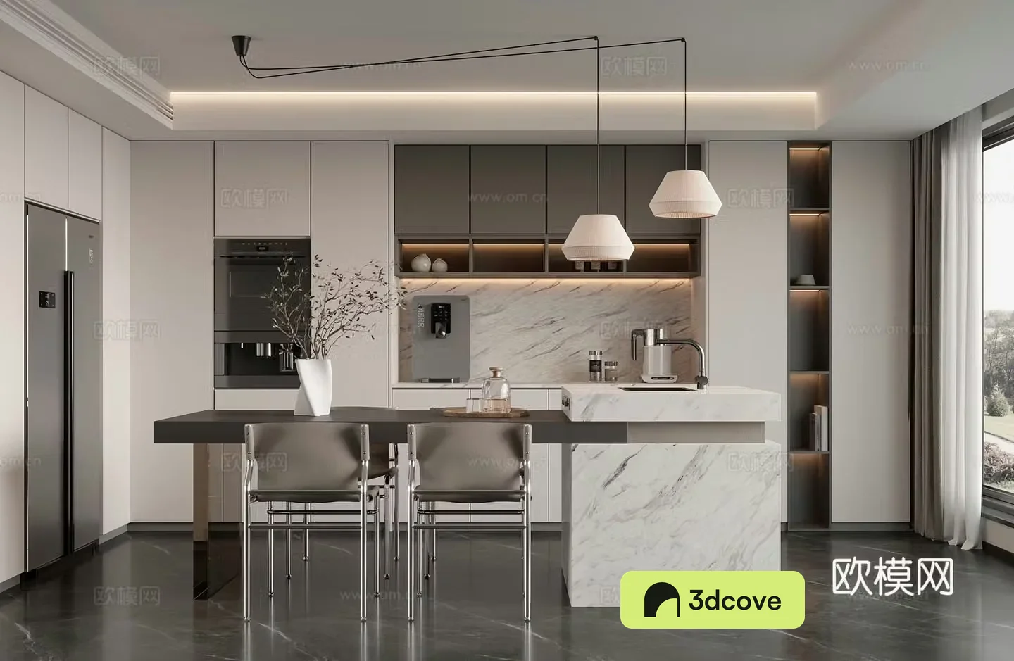 Modern island restaurant