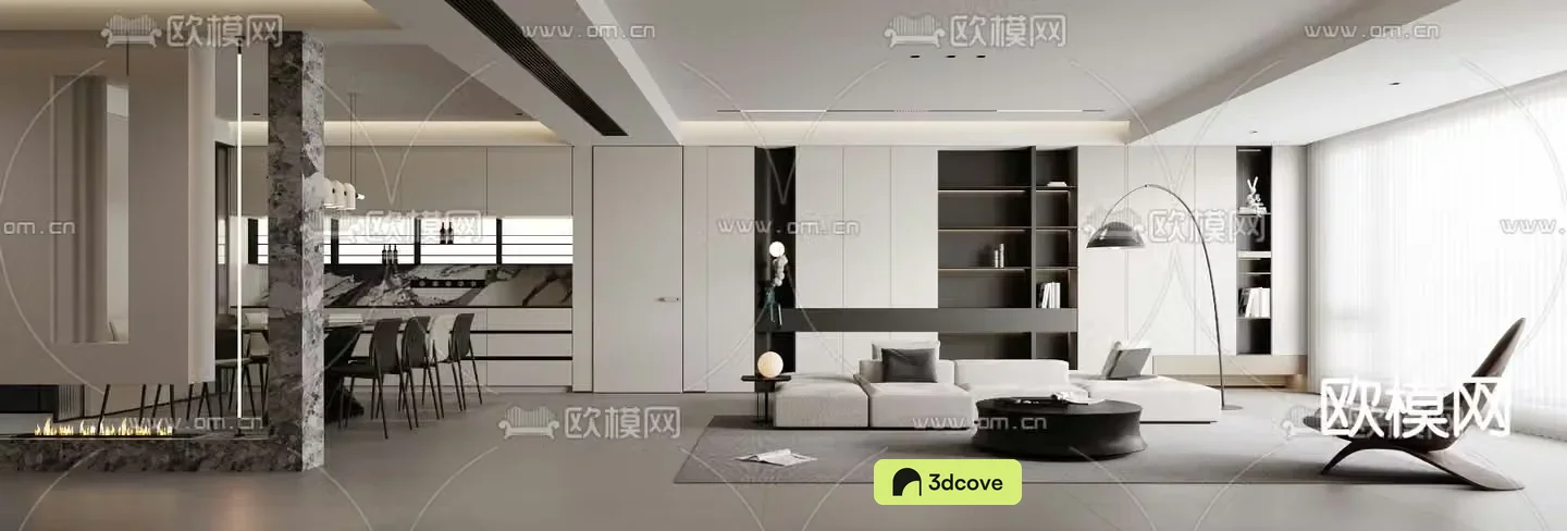 Modern living room dining room