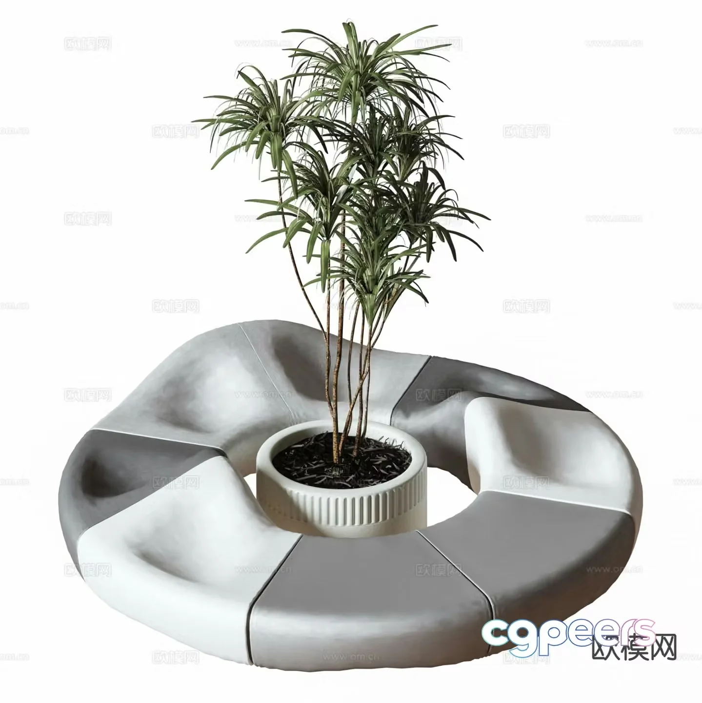 Modern shopping mall booth sofa 3d model