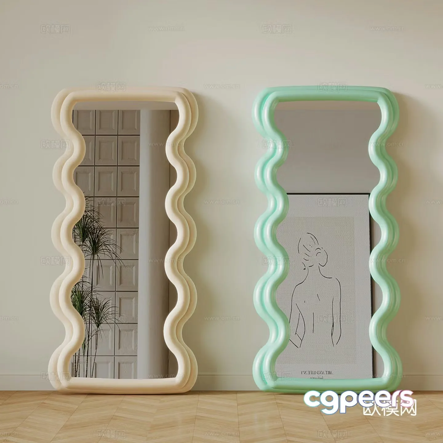 Special-shaped mirror full-length mirror full-length mirror 3D model