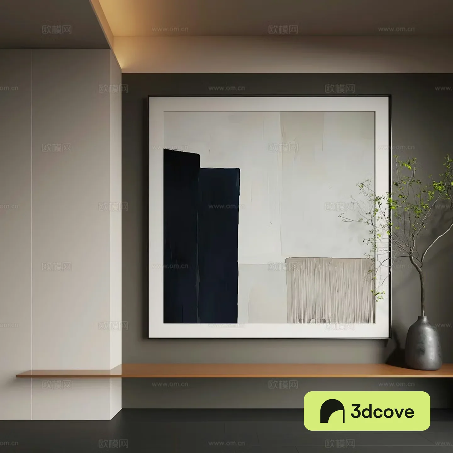 Modern abstract hanging paintings Modern Wasabi decorative paintings Modern light luxury hanging paintings Modern Italian 3D model