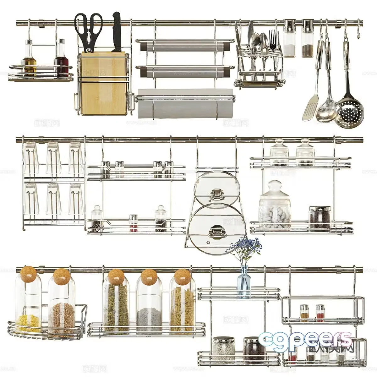 Modern kitchen supplies 3d model