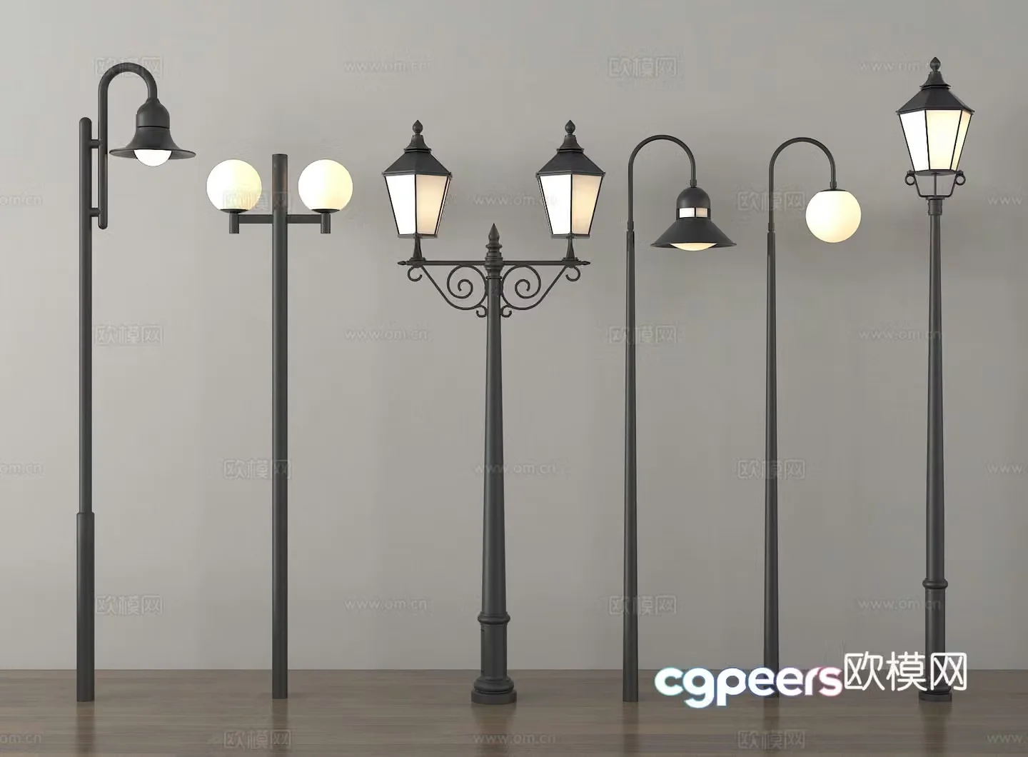 Street lights courtyard street lights landscape street lights outdoor lights 3D model