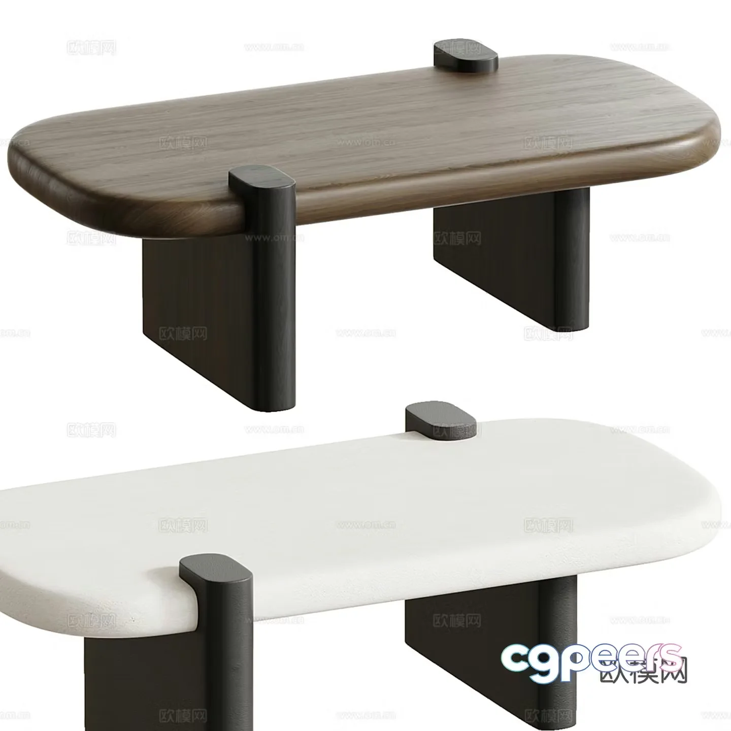 Middle-aged style coffee table 3D model