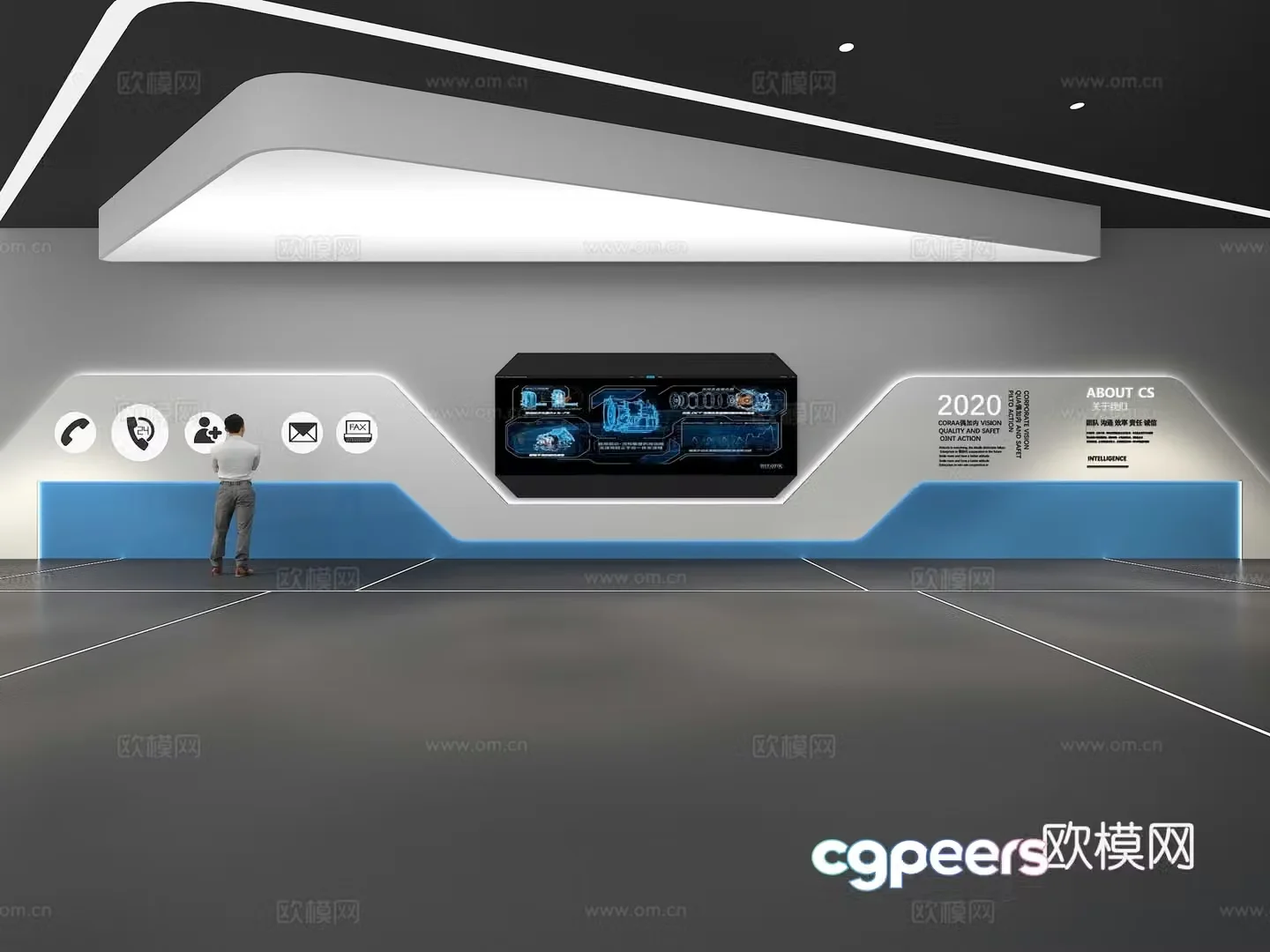 Cultural wall Corporate culture wall Display wall Large screen Exhibition hall Campus culture Corridor 3D model