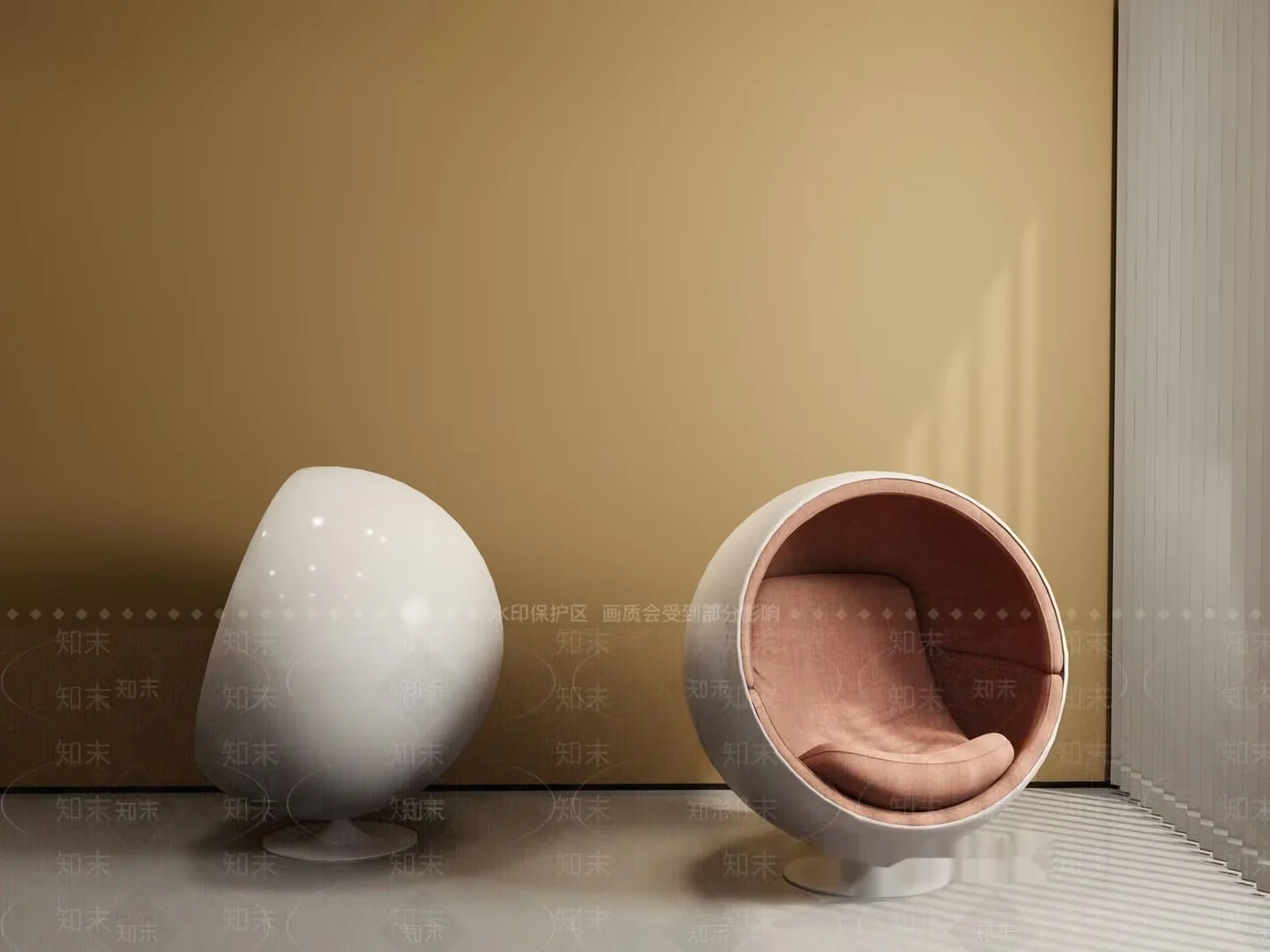 Modern Egg Chair 3D Model – 9234 – VRAY Render