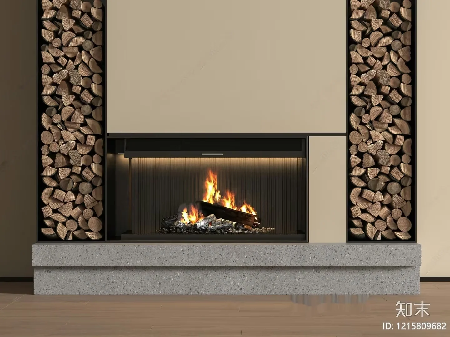 Cozy Fireplace Decor 3D Model – 10979 – VRAY Render