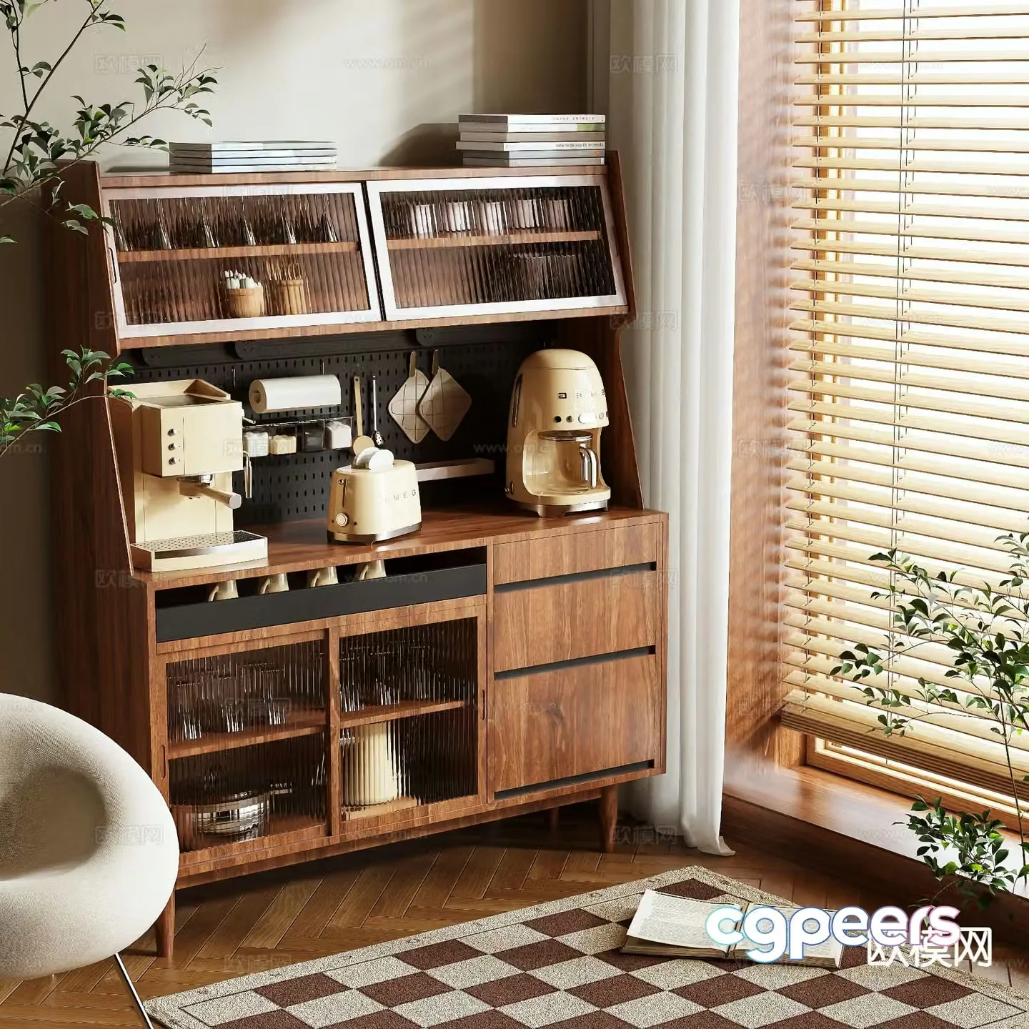 Medieval style sideboard 3d model
