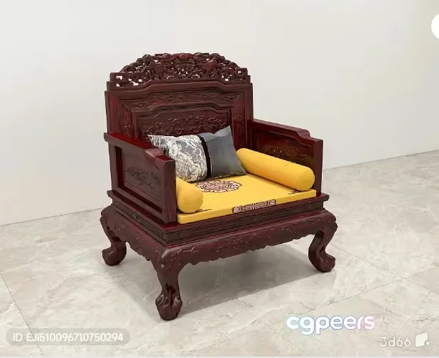 Wooden Ornate Chair 3D Model – 4534 – VRAY Render