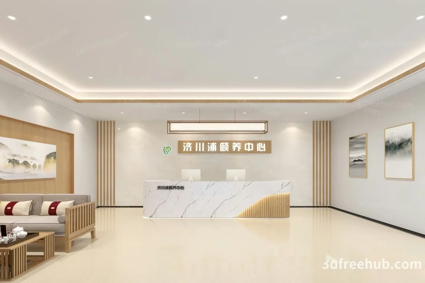 Modern Office Space 3D Model – 23558 – VRAY Render
