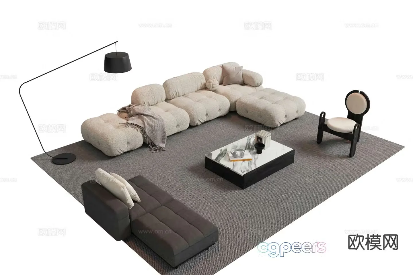 Modern sofa set 3d model