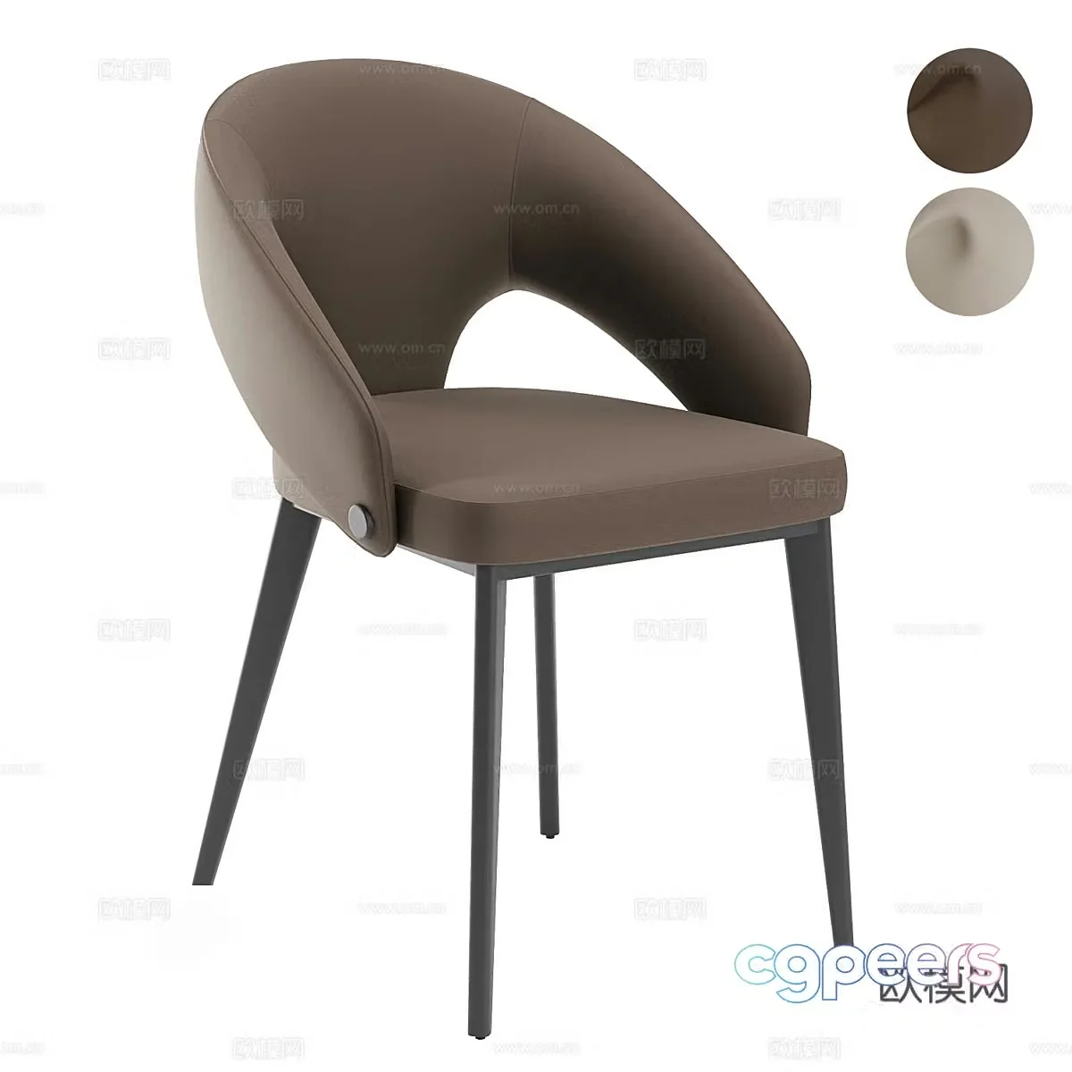 Modern single chair dining chair 3d model