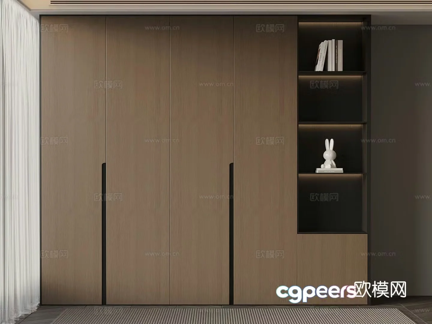 Italian minimalist wardrobe 3D model