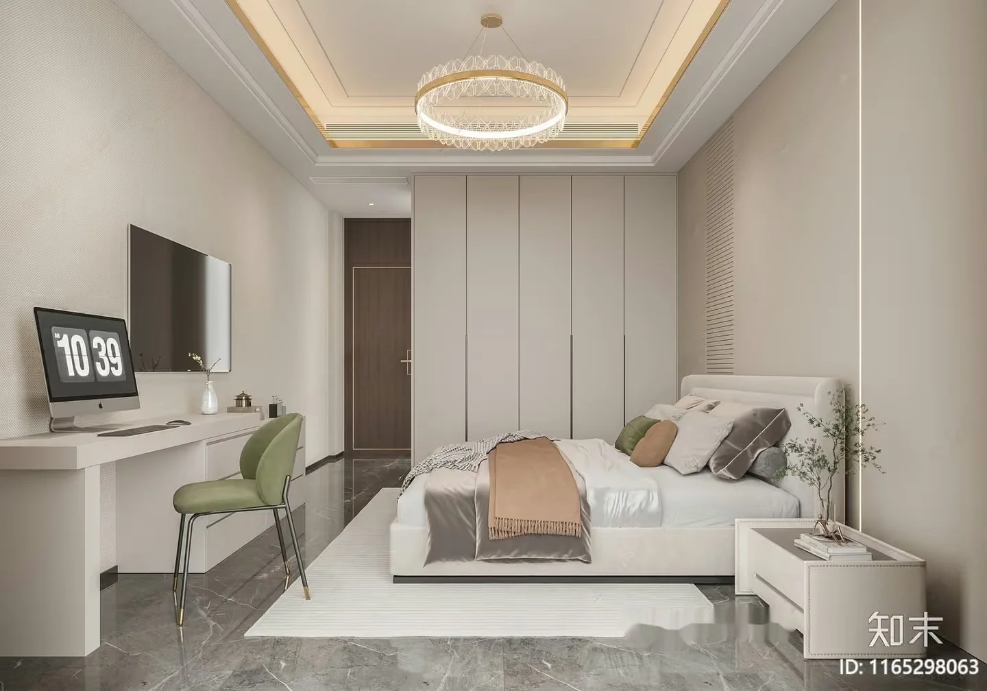Cozy Modern Bedroom 3D Model – 8368 – VRAY Render