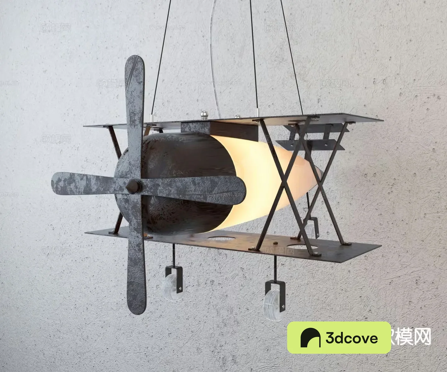 Industrial style chandelier aircraft chandelier