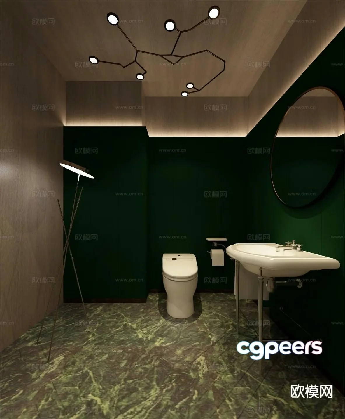 Modern bathroom toilet 3d model