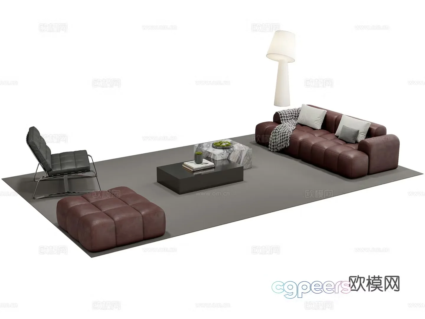 Modern sectional sofa 3d model