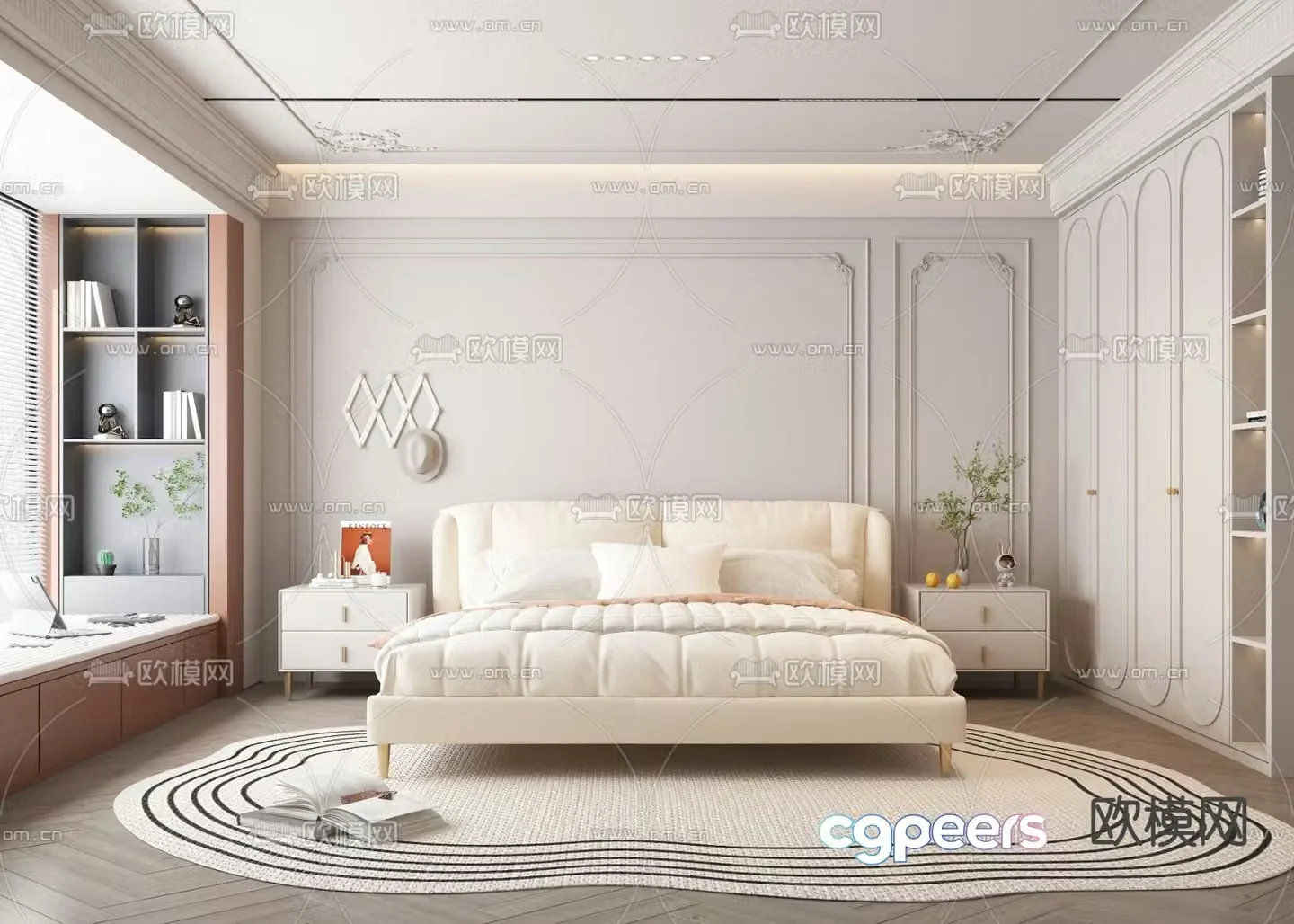 French bedroom master room 3d model
