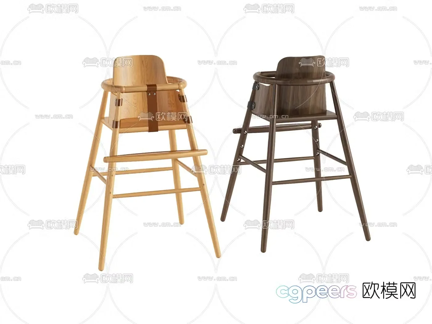 Modern log children’s chair 3d model