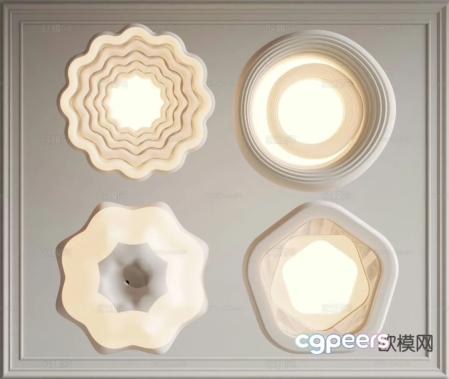 Cream style ceiling lamp bedroom ceiling lamp 3d model