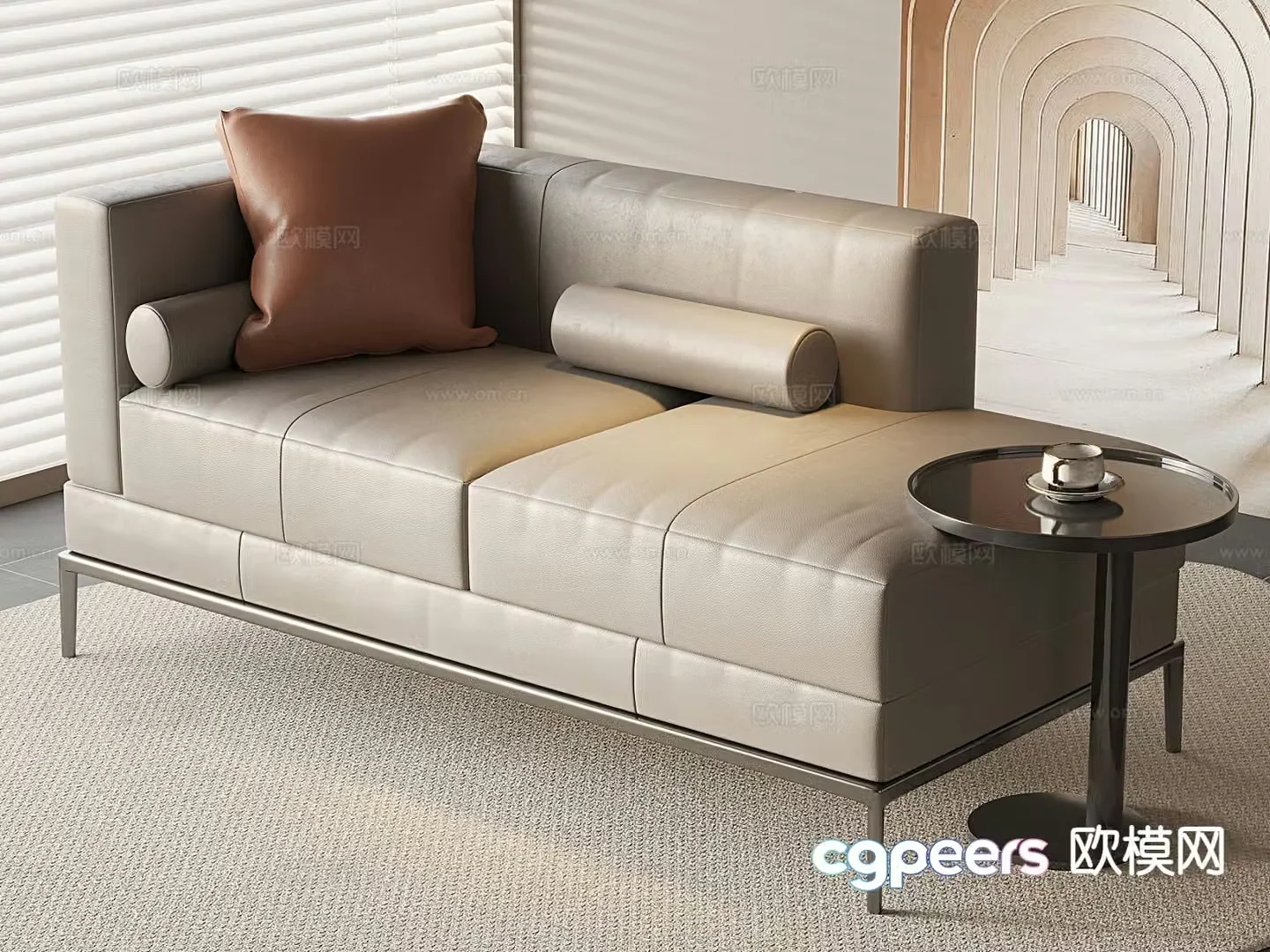Italian style chaise longue beauty couch 3d model