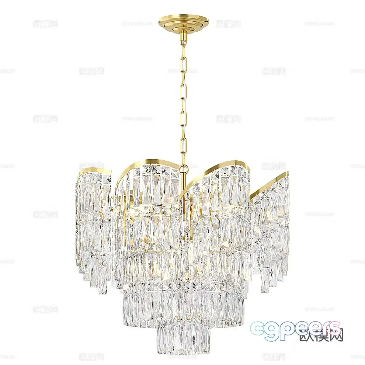 Modern simple light luxury chandeliers chandeliers Simple light luxury chandeliers Living room chandeliers Glass chandeliers 3D model