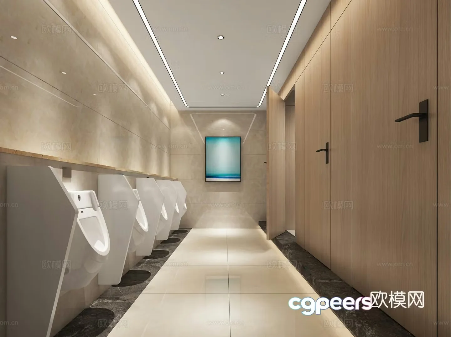 Public bathroom shopping mall toilet public toilet 3D model
