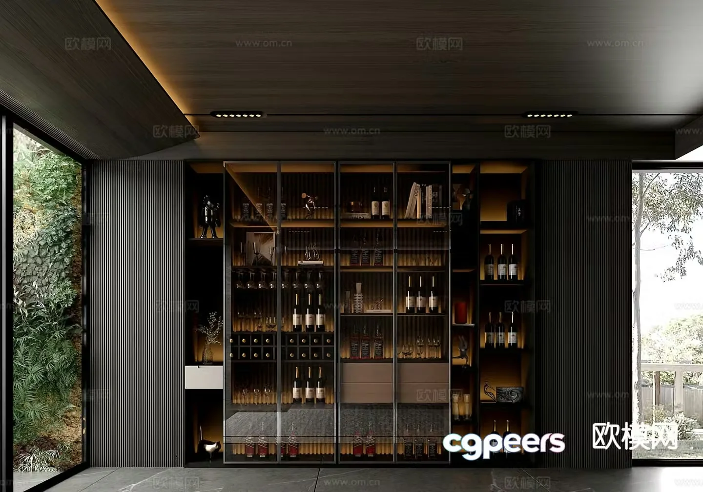 Modern wine cabinet 3d model