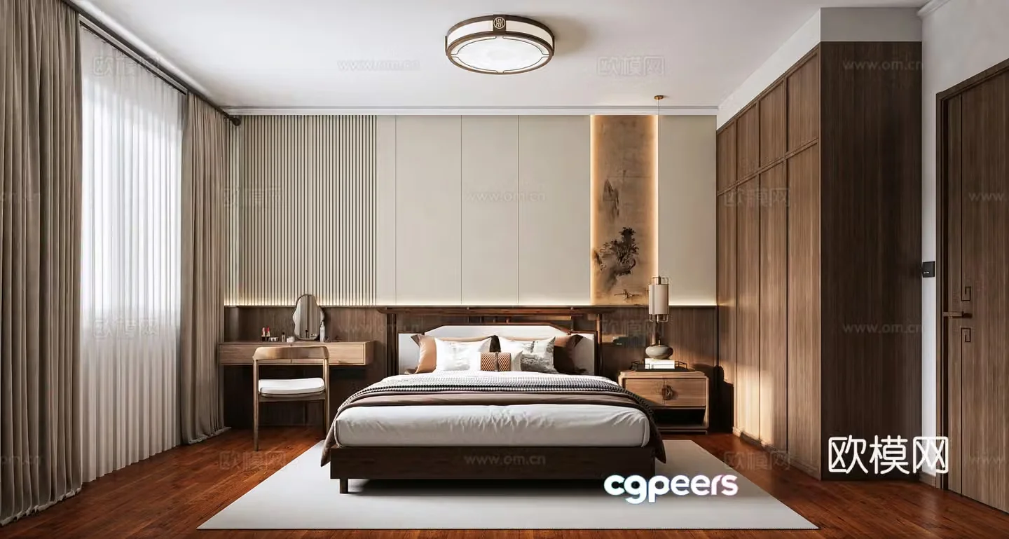 New Chinese bedroom 3D model