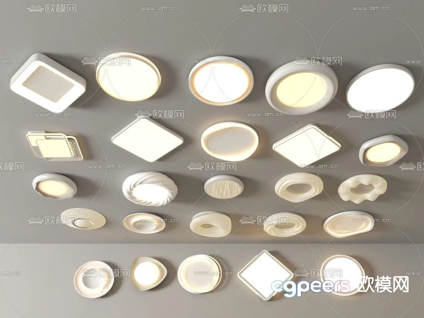 Geometric ceiling light Bedroom light 3d model