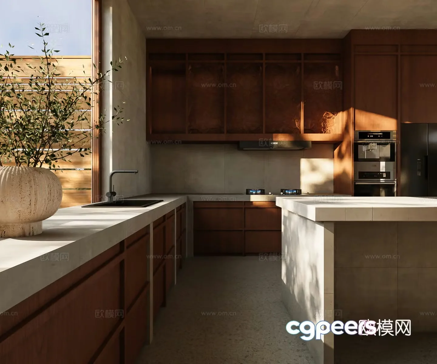 Wasabi Open Kitchen Middle Style Kitchen Island Kitchen Bar Kitchen 3D Model