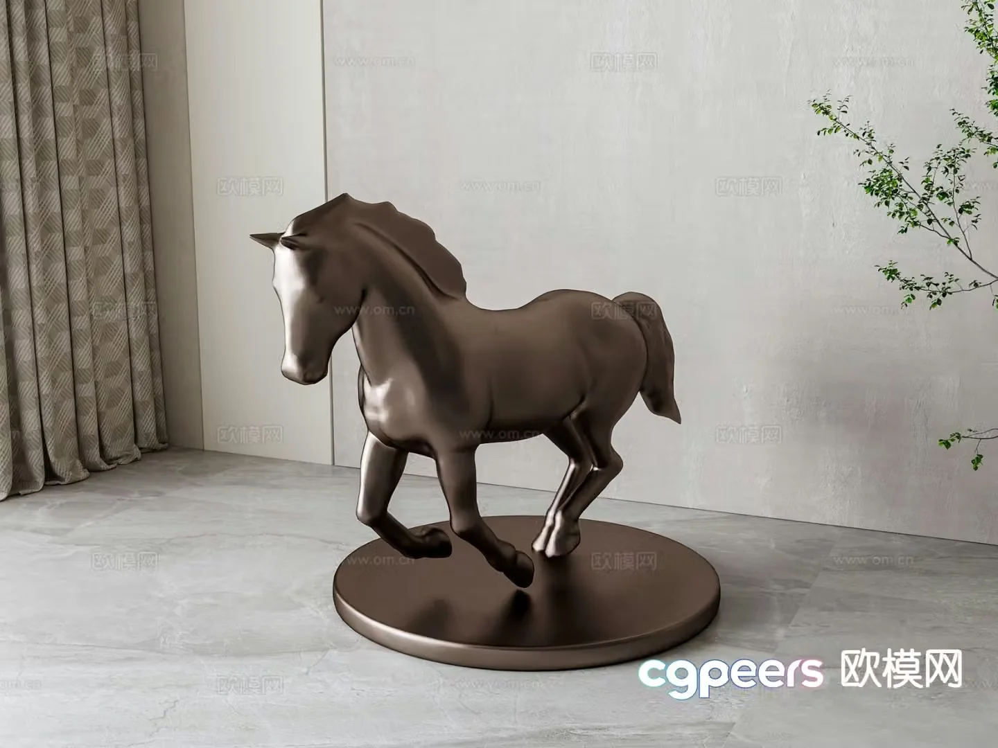 American abstract horse sculpture ornaments 3D model