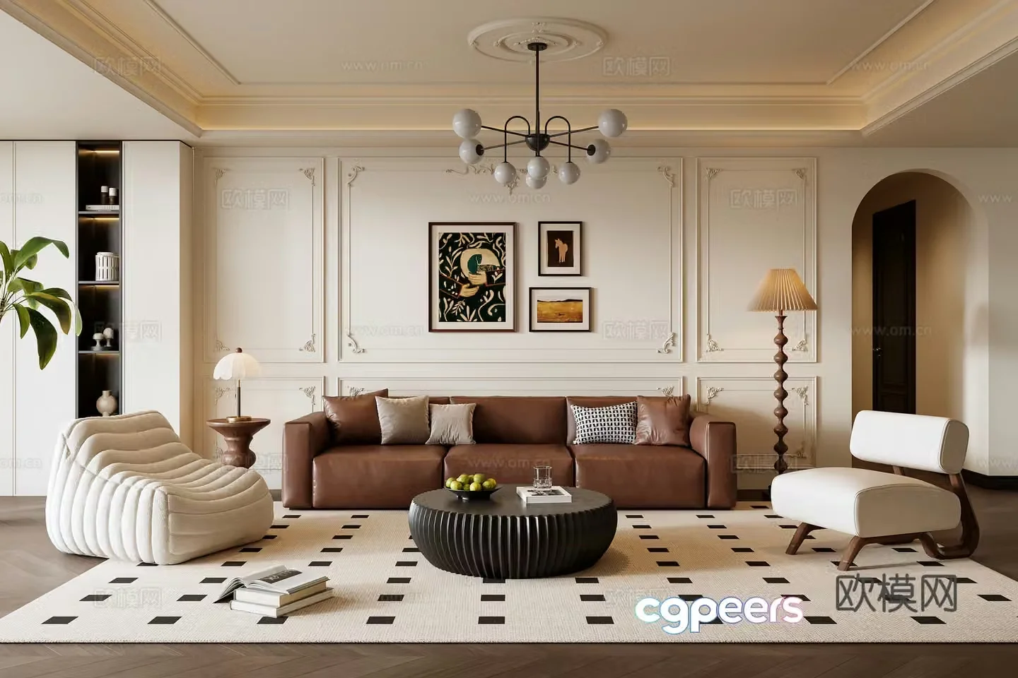 French living room 3d model
