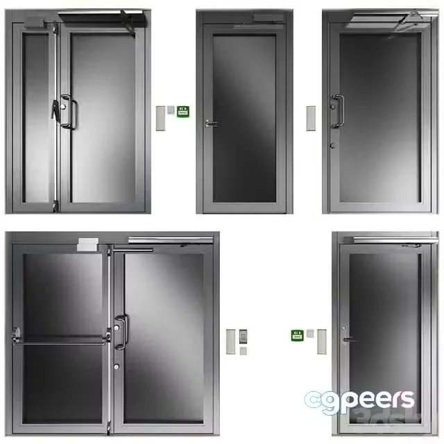 3ds Max Free – Metal swinging fire doors