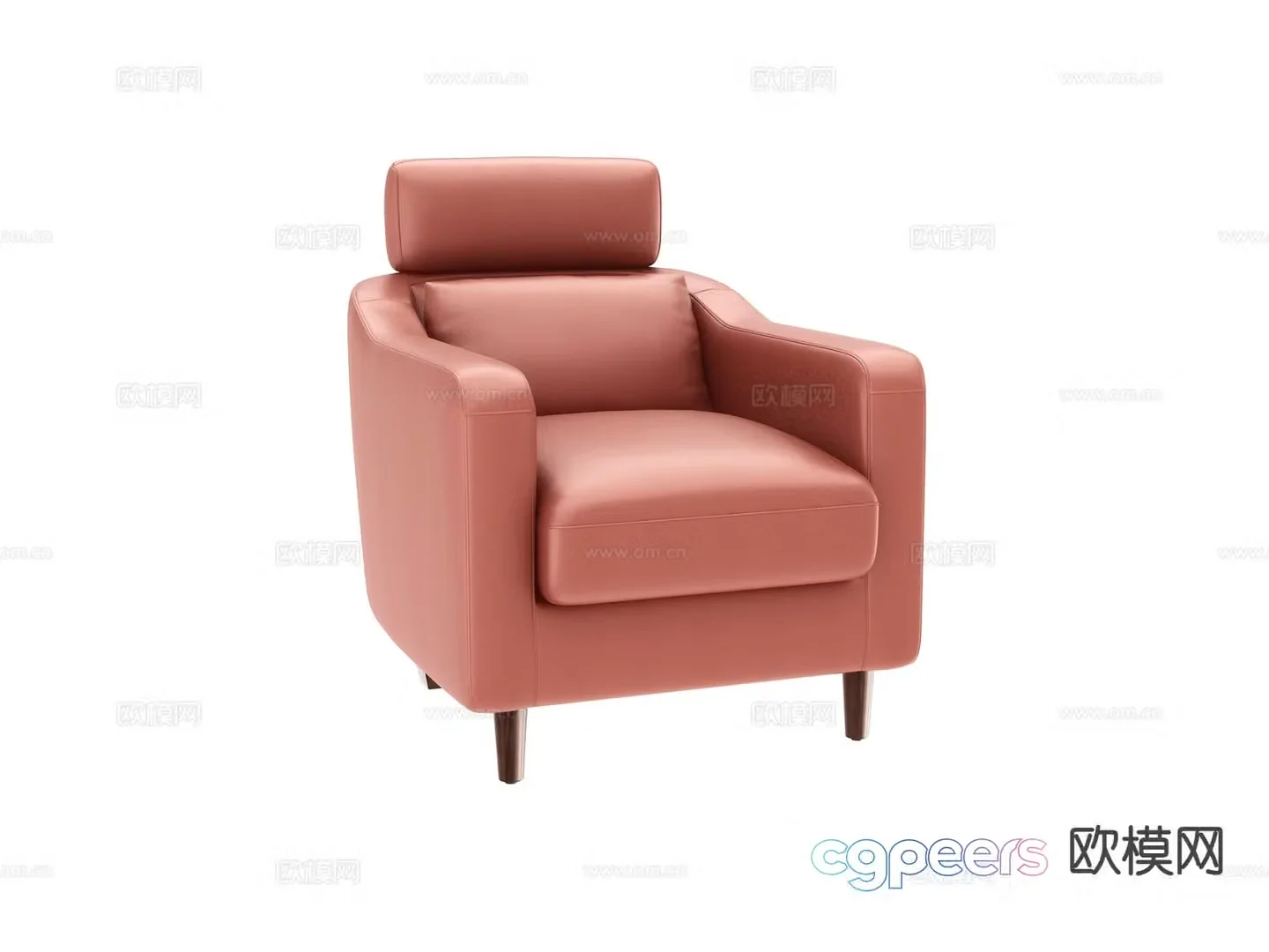 Italian leather chair leisure chair 3d model