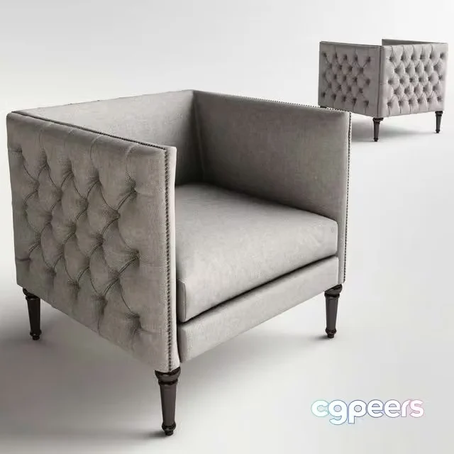 3ds Max Free – Aldridge Jeremy Burton Pine Adelle Parisian Maxim Nail Button Tufted Armchair