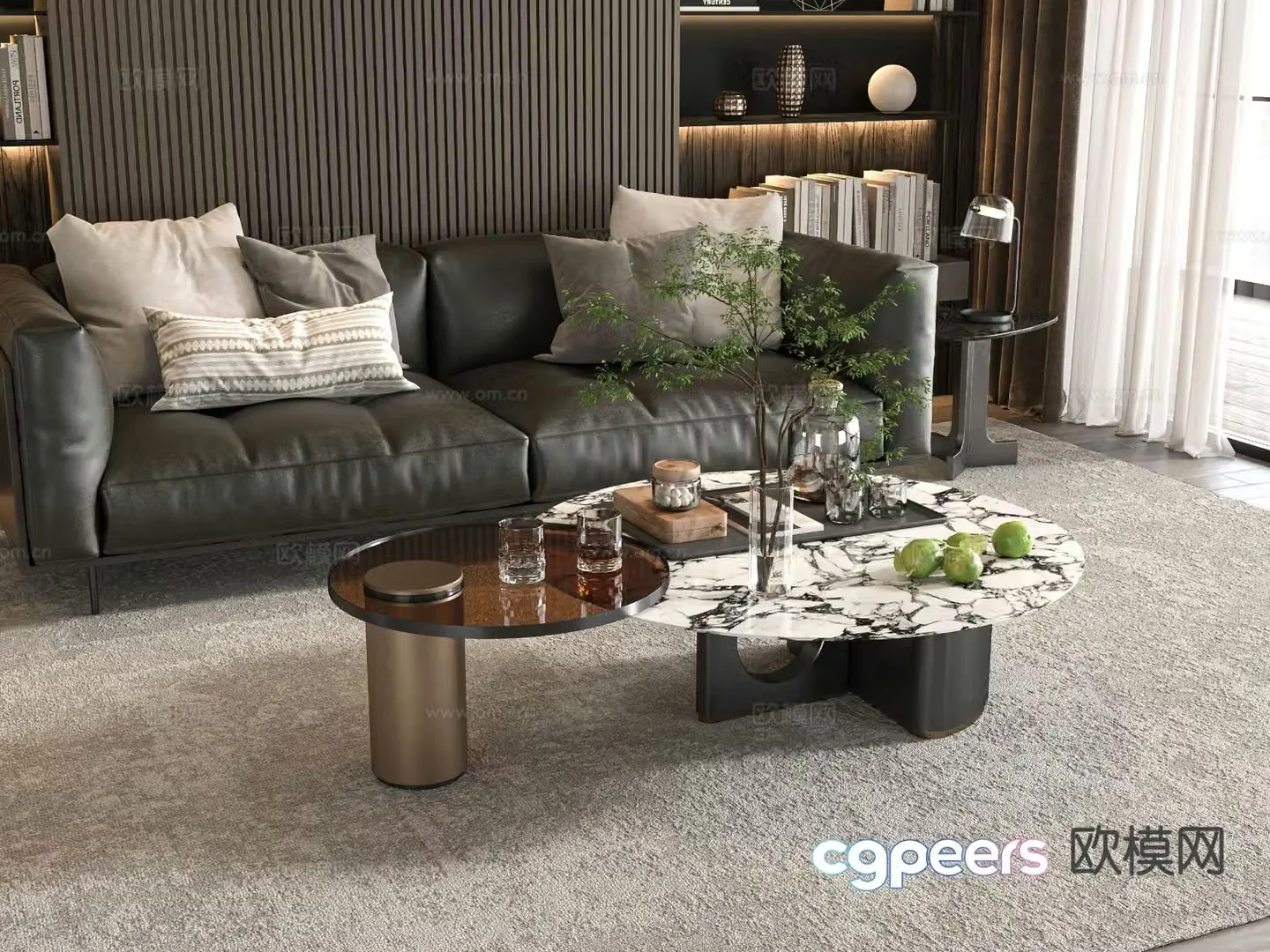 Modern coffee table round coffee table 3d model