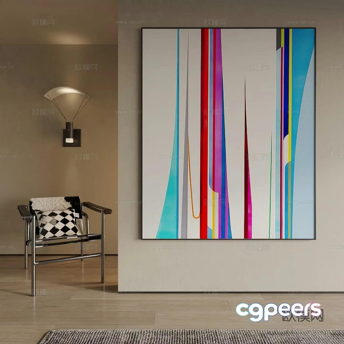 Modern decorative painting 3d model