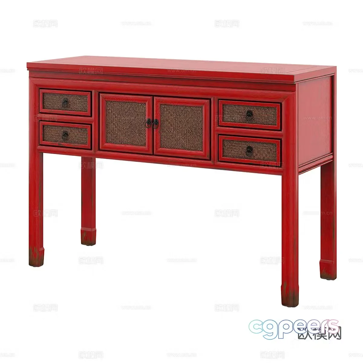 New Chinese style entrance cabinet 3D model