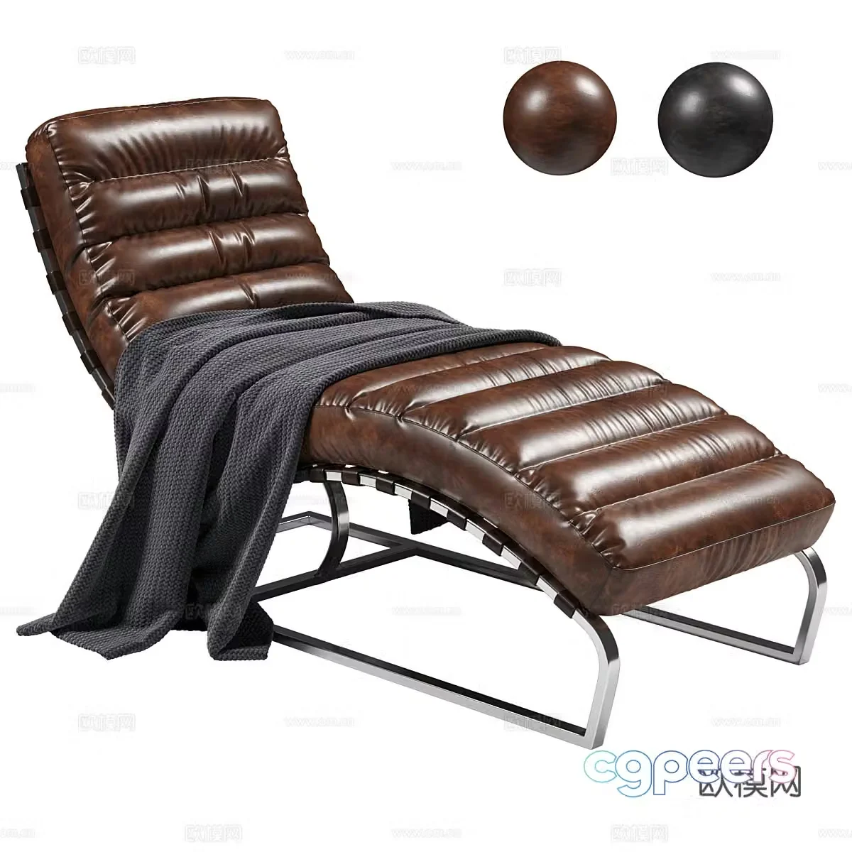Modern leather lounge chair 3D model
