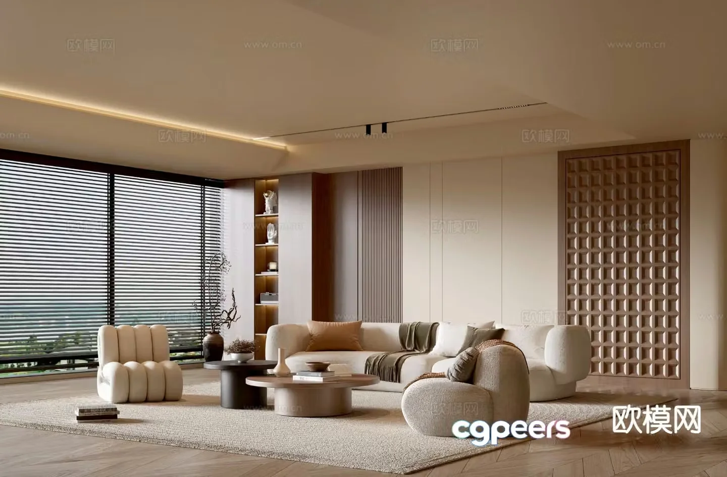 Wabi-sabi living room 3d model