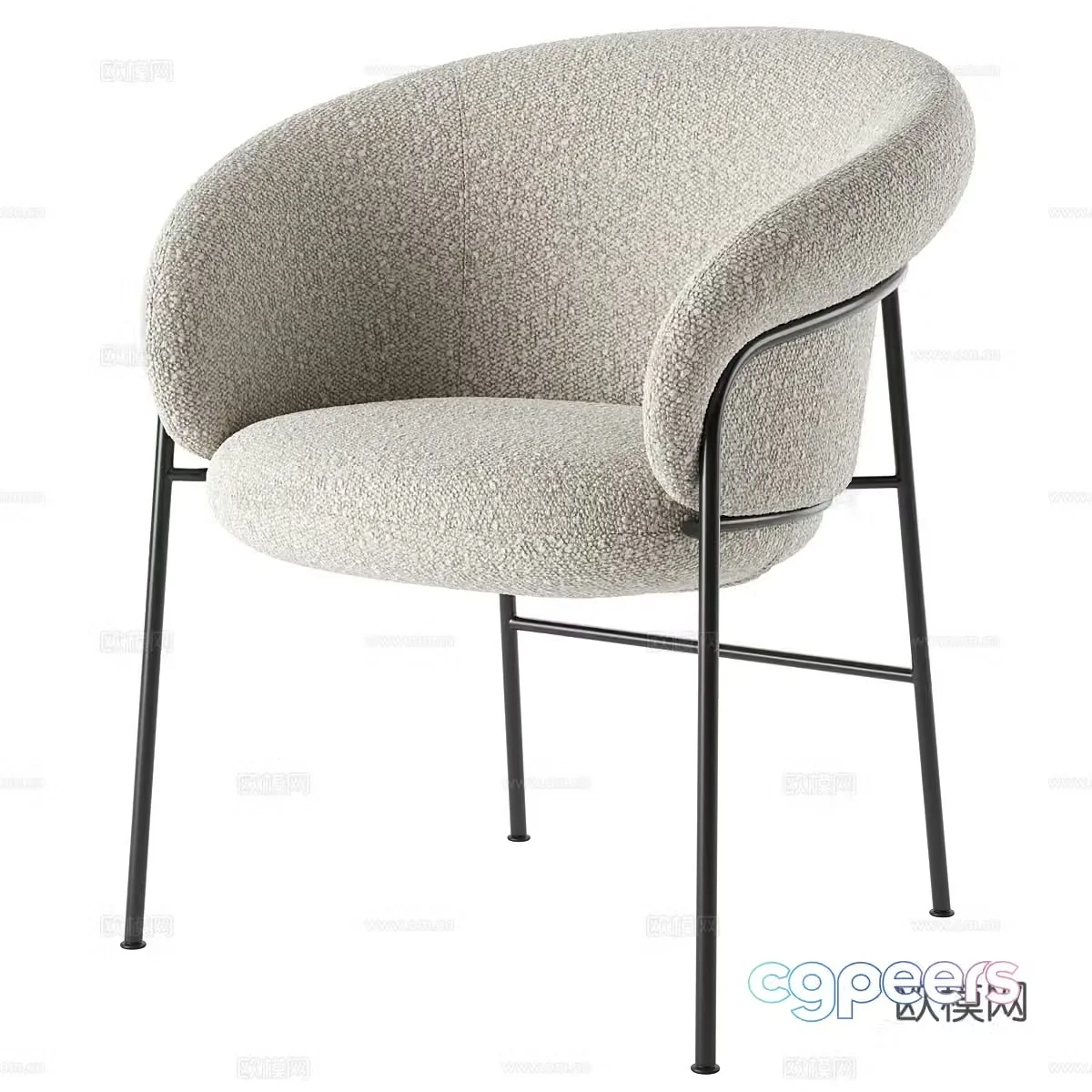 Modern fabric chair dining chair 3d model